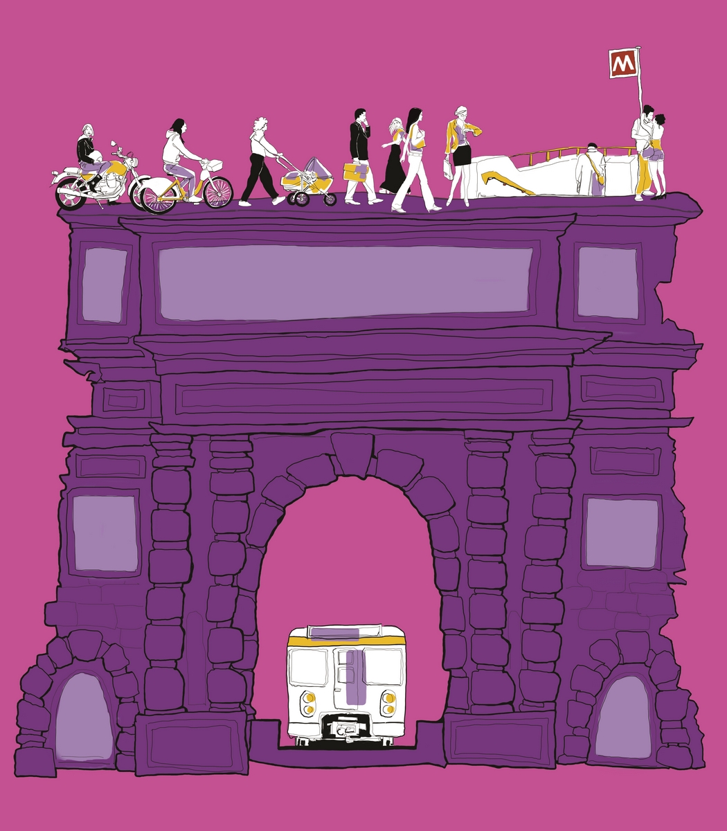 contest-proposta-poster-metropolitana-porta romana-milano-vita sulla porta-illustration-fabio delvo