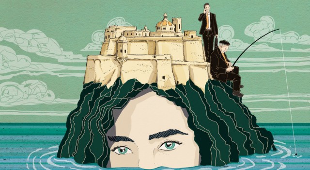 isola-malta-europa-mare-meditteraneo-presente-passato-identita-libri-books-illustrazione-concettuale-conceptual-illustrations-corriere-della-sera-la-lettura-fabio-delvo-delvox